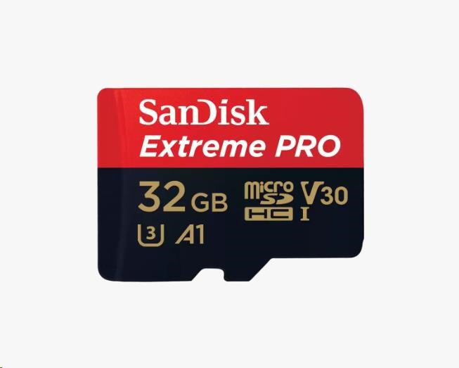 SanDisk Micro SDXC karta 32GB Extreme PRO (100MB/ s,  Class 10 UHS-I V30) + adaptér0 