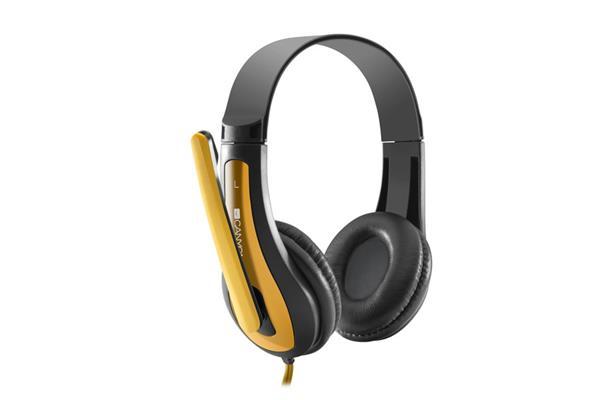 Canyon HSC-1, PC Headset, slúchadla s mikrofónom, 1 x 3.5mm jack komb., ovládanie na kábli, 2 m, čierno-žlté1