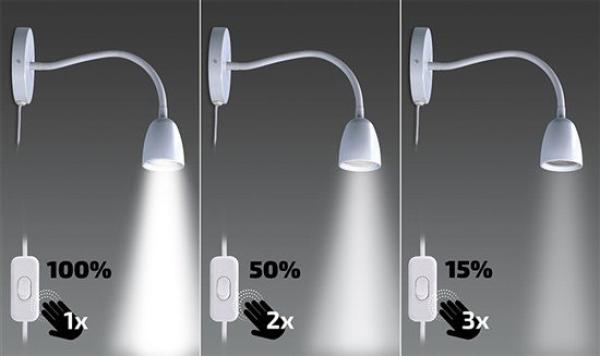 Solight LED nástenná lampička, stmievateľná, 4W, 280lm, 3000K, biela2