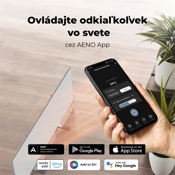 AENO AGH3S Premium Eco Smart Ohrievač, Biely, LED, WI-FI, max 700W, Infra14