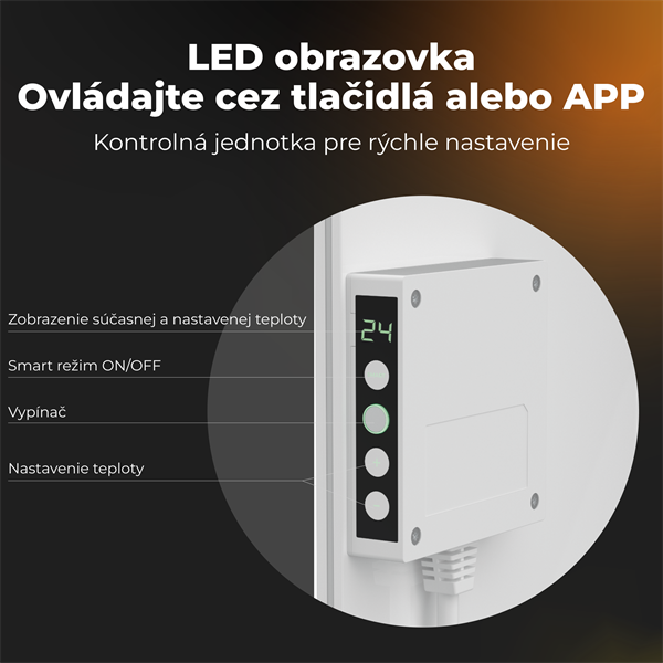 AENO AGH3S Premium Eco Smart Ohrievač, Biely, LED, WI-FI, max 700W, Infra8