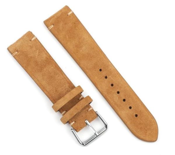 RhinoTech univerzální řemínek Genuine Suede Leather Quick Release 22mm hnědý4