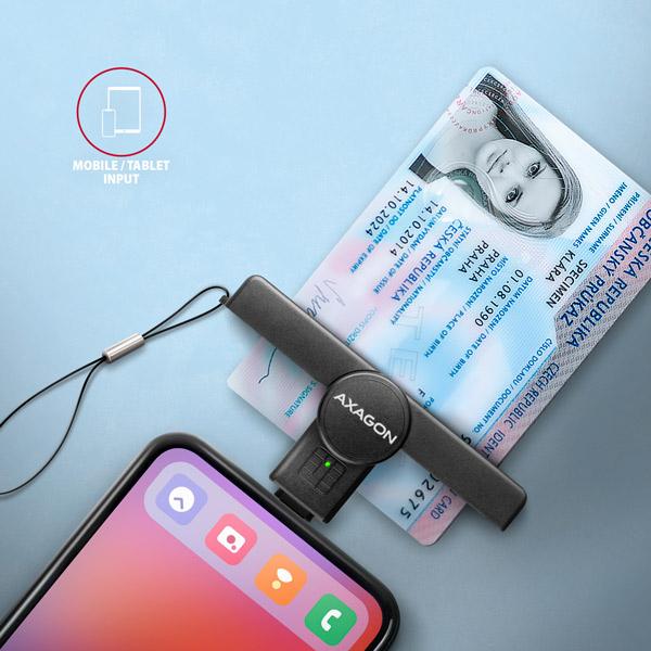 AXAGON CRE-SMPC, USB-C PocketReader čítačka kontaktných kariet Smart card (eObčanka, eID klient)2