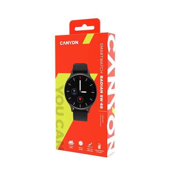 Canyon Badian SW-68, smart hodinky, BT, fareb. LCD displej 1.28´´, vodotes. IP68, 22 športov, čierne3