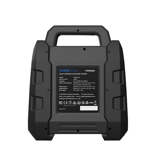 TOPDON štartér a tester autobatérie V4500Plus/ 32000mAh(120Wh)/ max. výstupný prúd 4500A/ / IP652