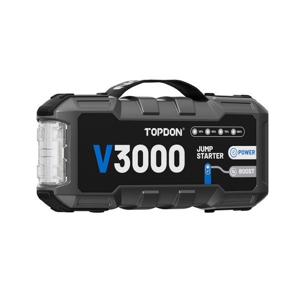 TOPDON Car Jump Starter V3000/ 3000A/ 12V vozidla/ 24000mAh/ 9l benzín/ 7l diesel/ LED svetlo |0