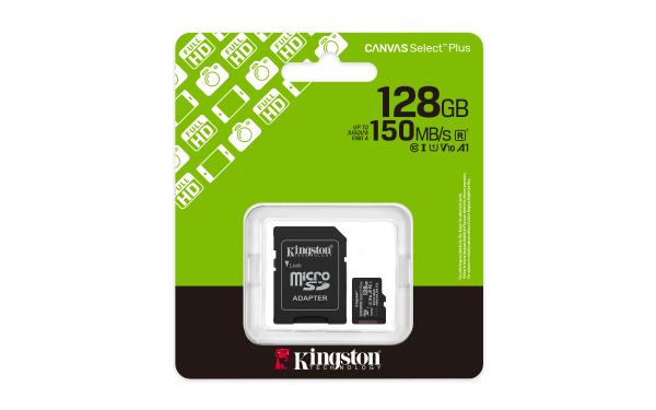 Kingston Canvas Select Plus/ Micro SDXC/ 128GB/ UHS-I U1 / Class 10/ + Adaptér0