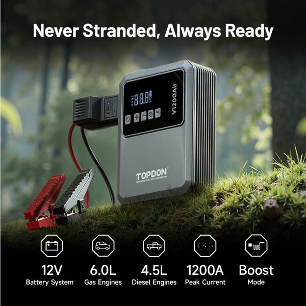 TOPDON Car Jump Starter Jump Surge V1200air/ 10000mAh/ 1200A/ 6, 0l benzín/ 4, 5l nafta10