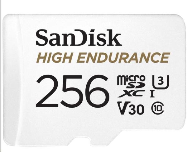 SanDisk MicroSDXC karta 256GB High Endurance (R:100/ W:40 MB/ s,  Class 10,  U3 V30) + adaptér