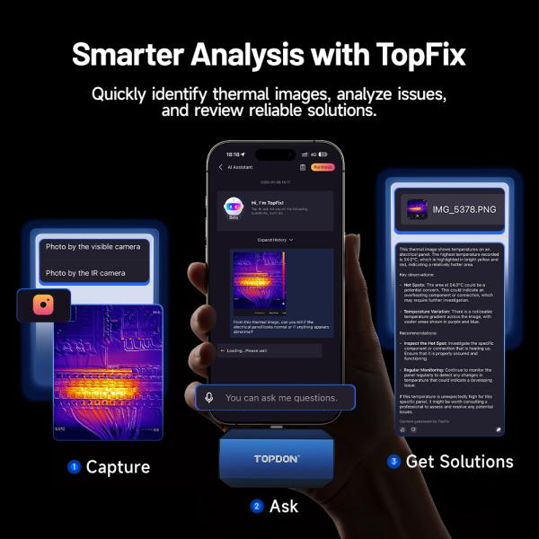 TOPDON termálna infrakamera TC001 Max/ AI asistent/ 512x384/ iOS/ Android/ Windows/ 1, 5MP/ USB-C7