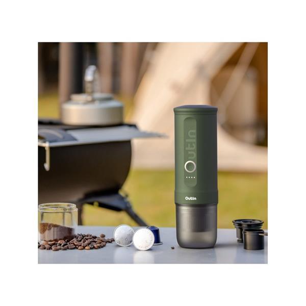 Outin Nano Prenosný espresso kávovar, farba lesná zelená