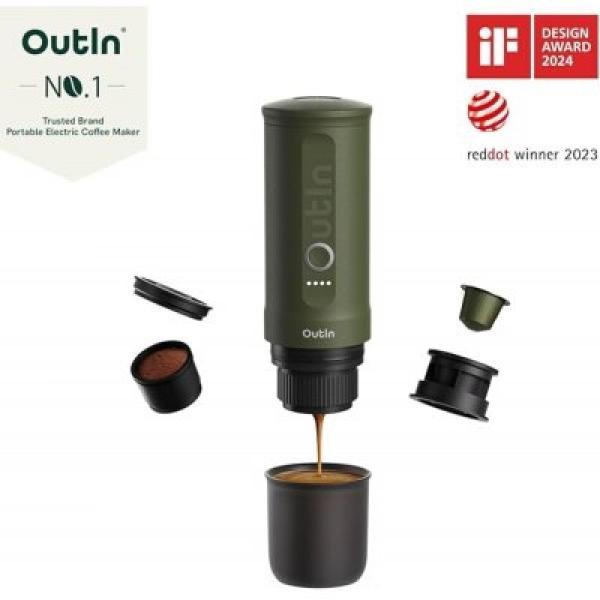 Outin Nano Prenosný espresso kávovar, farba lesná zelená14