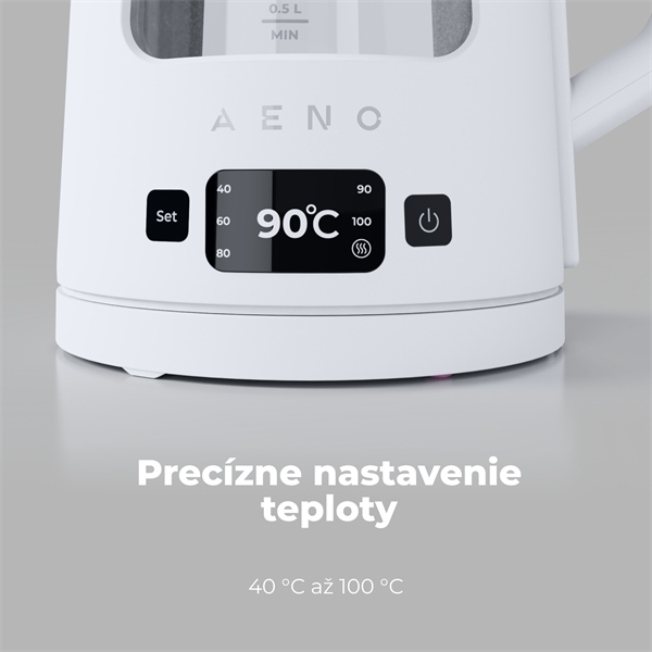 AENO Rychlovarná kanvica EK6 - 1,7l, Strix,dvojité steny, funkcia udržiavania tepla, LEDdisplej,auto vyp25