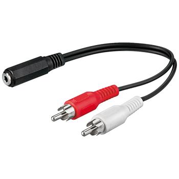 PremiumCord Kábel Jack 3.5mm-2xCINCH F/ M 20cm0 
