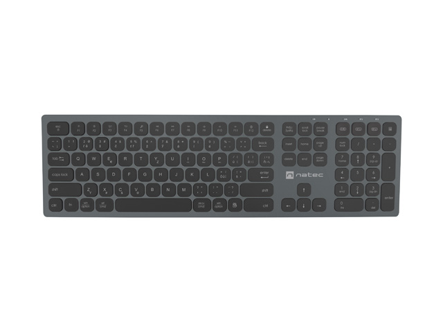 Natec klávesnica DOLPHIN/ Bezdrôtová Bluetooth/ CZ- SK layout/ Šedá0 