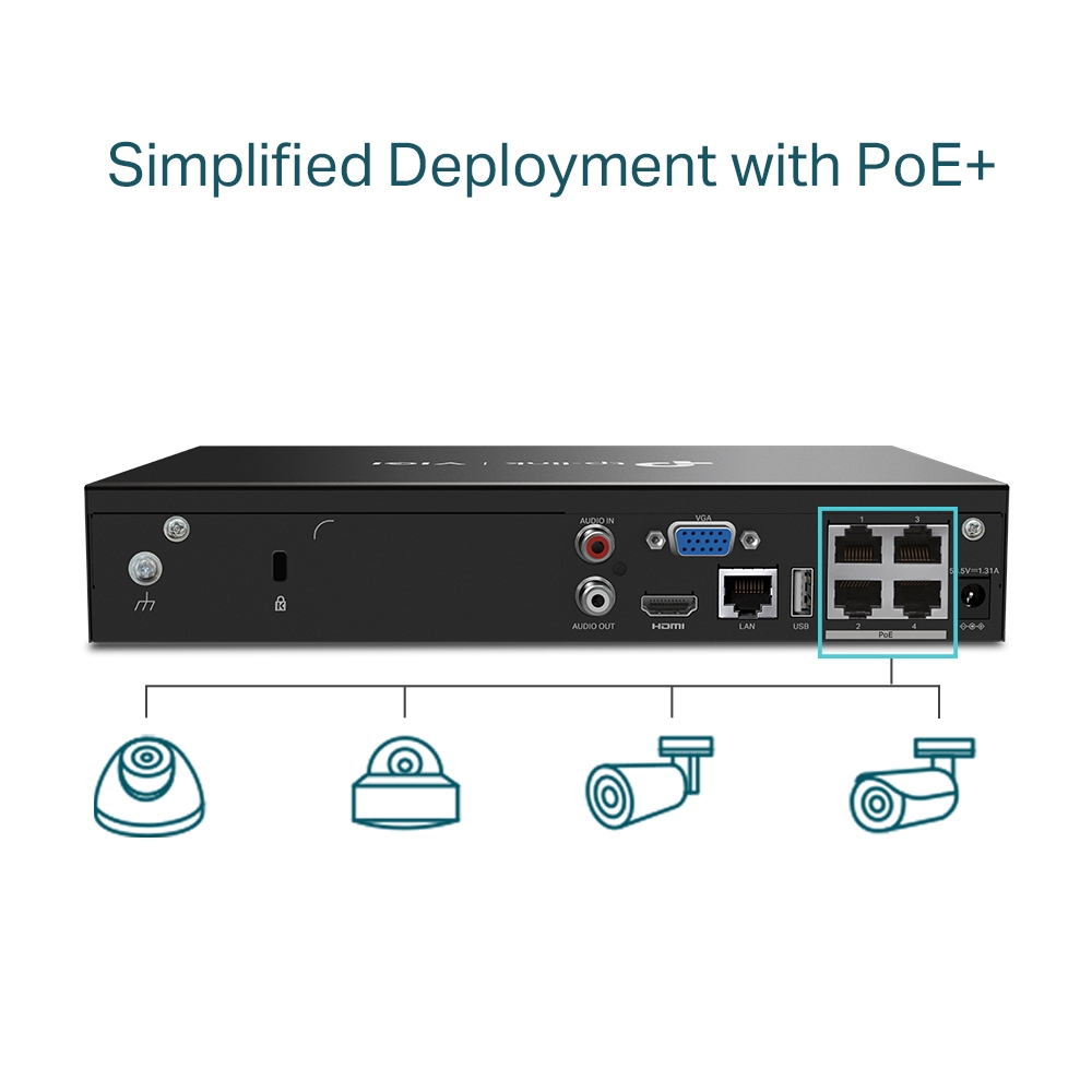 VIGI NVR1004H-4P 4 Channel POE Network Video Recorder2 