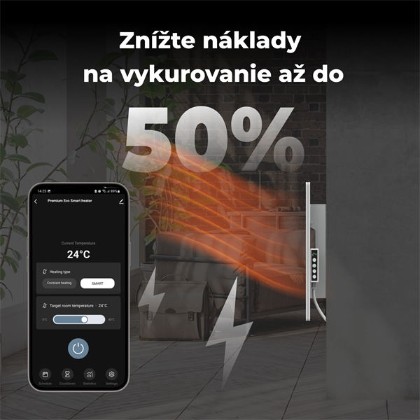 AENO AGH3S Premium Eco Smart Ohrievač, Biely, LED, WI-FI, max 700W, Infra6 