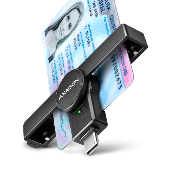 AXAGON CRE-SMPC, USB-C PocketReader čítačka kontaktných kariet Smart card (eObčanka, eID klient)0 