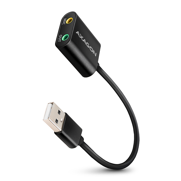AXAGON ADA-12, USB 2.0 - externá zvuková karta, 48kHz/ 16-bit stereo, kovová, kábel USB-A 15 cm0 