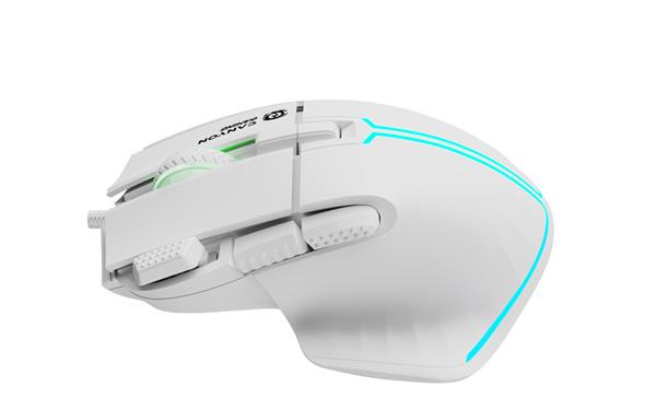 Canyon Fortnax, GM-636 herná myš, drôtová, optická, 20.000dpi, odozva 1ms, 9 progr. tlač,  6 režimov RGB podsv., biela2 