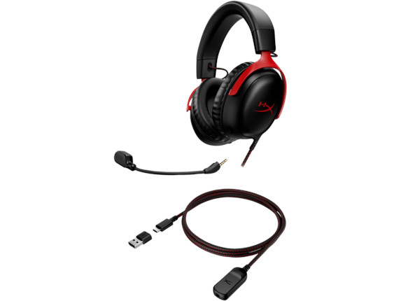HyperX Cloud III/ ANC/ Jack/ Čierna-červená4 