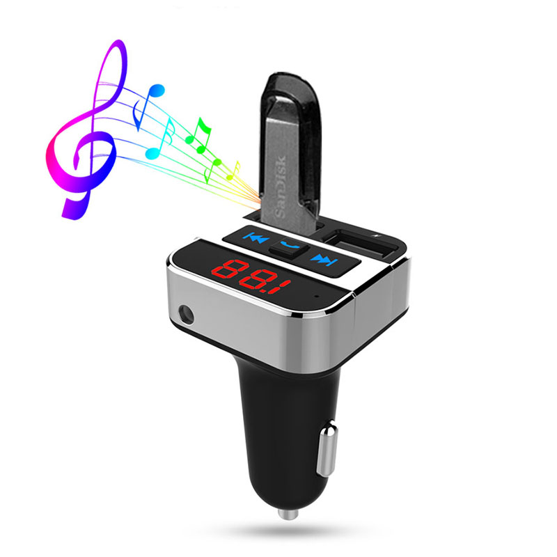 Solight FM transmitter s bluetooth připojením do auta,  2x USB + handsfree3 