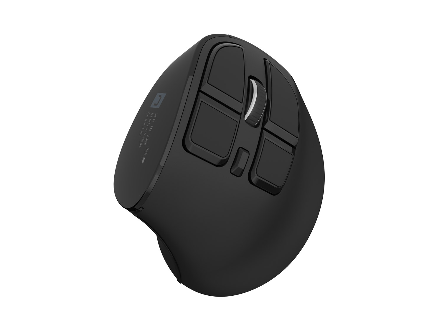 Vertikálna bezdrôtová myš Natec EUPHONIE PRO/ Vertikálna/ Blue Sense/ Pre pravákov/ 2 400 DPI/ USB+BT/ Čier3 
