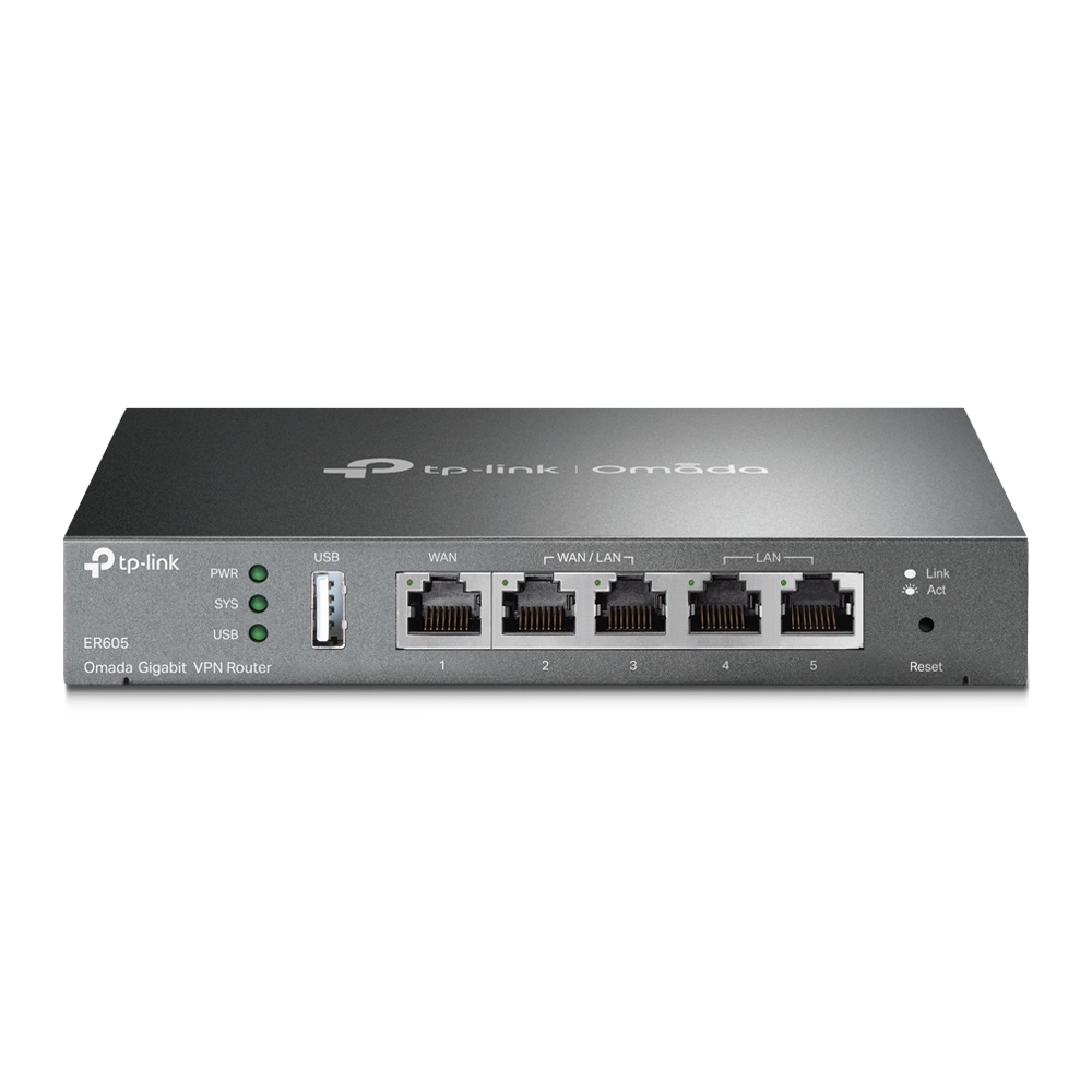 TP-Link ER605 v2 Gb Multi-WAN VPN router, port USB, Omada SDN0 