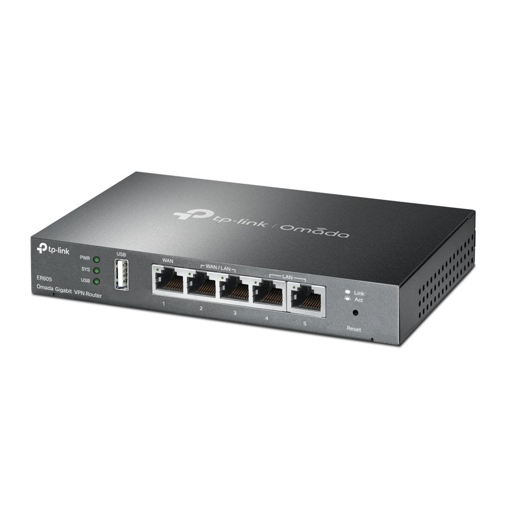 TP-Link ER605 v2 Gb Multi-WAN VPN router, port USB, Omada SDN1 