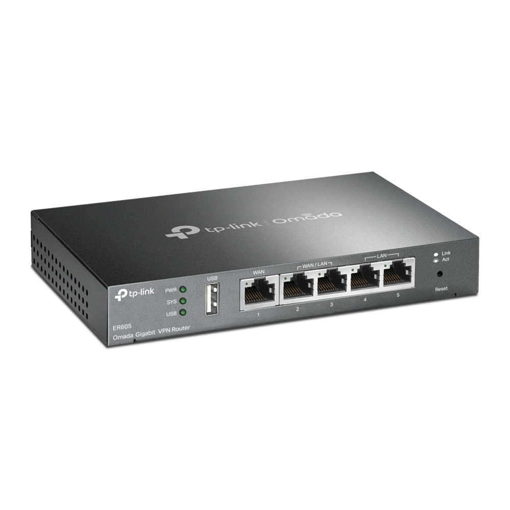 TP-Link ER605 v2 Gb Multi-WAN VPN router, port USB, Omada SDN2 