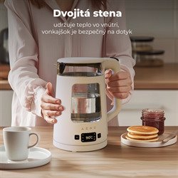 AENO Rychlovarná kanvica EK6 - 1,7l, Strix,dvojité steny, funkcia udržiavania tepla, LEDdisplej,auto vyp1 