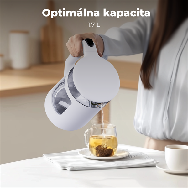 AENO Rychlovarná kanvica EK6 - 1,7l, Strix,dvojité steny, funkcia udržiavania tepla, LEDdisplej,auto vyp16 