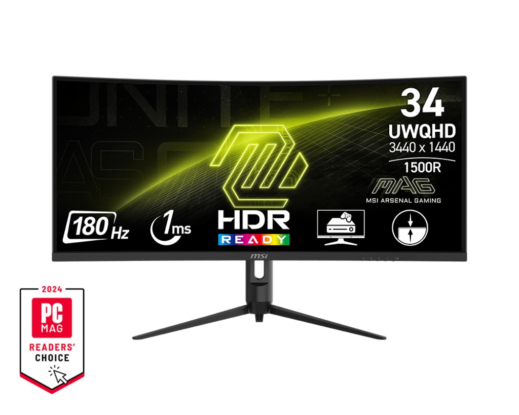 MSI MAG/ 342CQR E2/ 34"/ VA/ wQHD/ 180Hz/ 1ms/ Čierna/ 3R0 