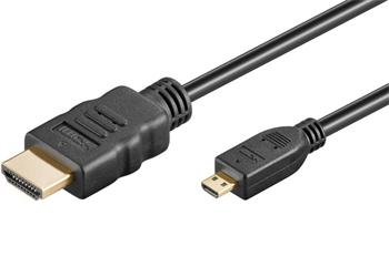 PremiumCord Kábel HDMI A - HDMI micro D, 1m0 