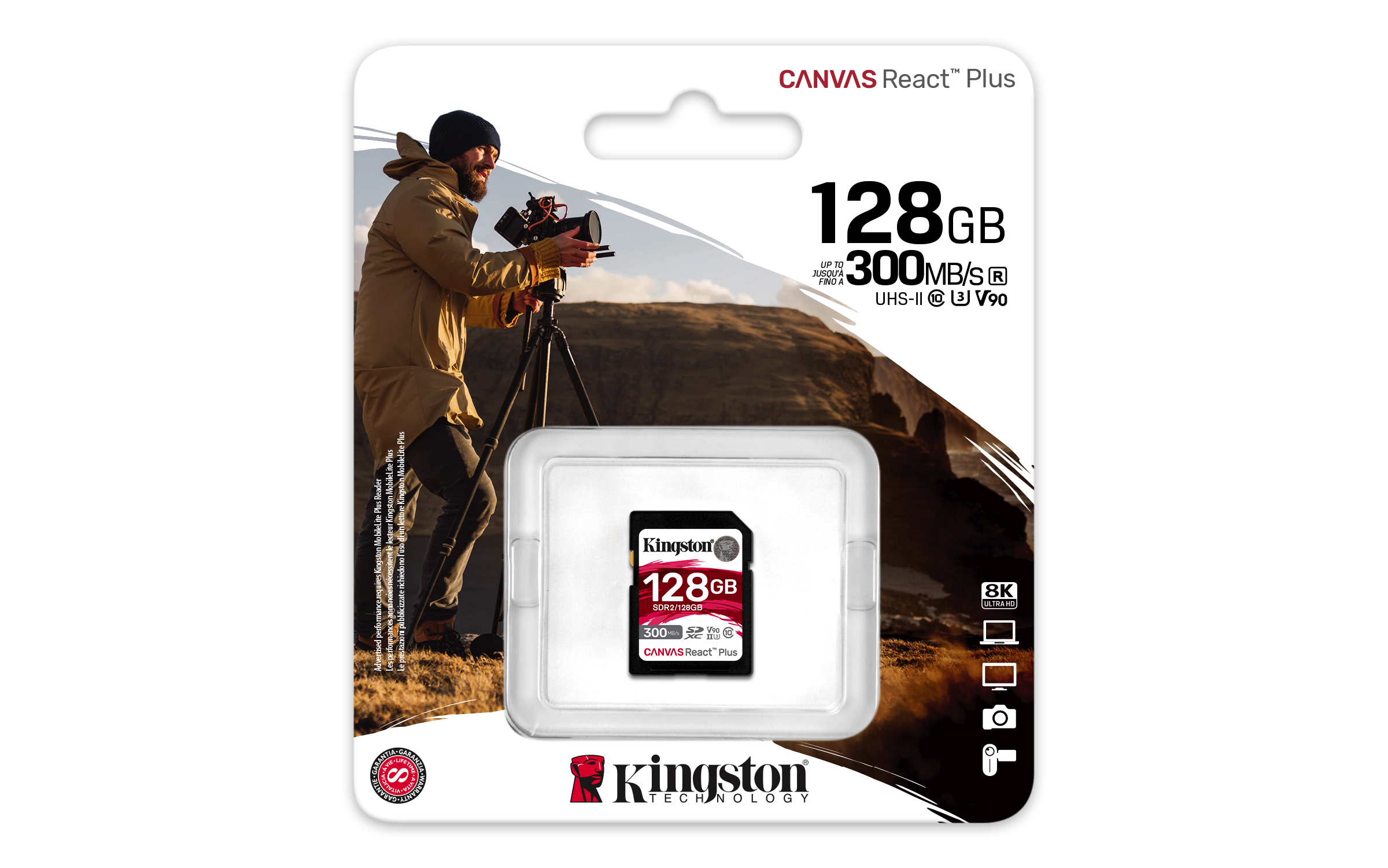 Kingston Canvas React Plus/ SDXC/ 128 GB/ UHS-II U3 ??/ Class 101 