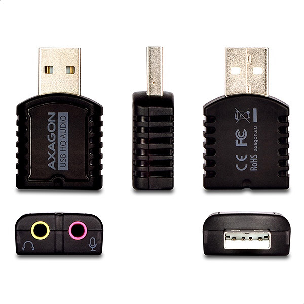 AXAGON ADA-17, USB 2.0 - externá zvuková karta HQ MINI, 96kHz/ 24-bit stereo, vstup USB-A12 