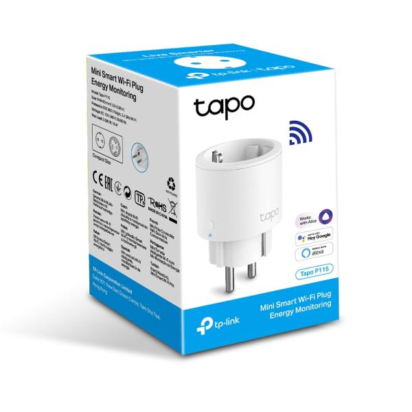 TP-link Tapo P115(1-pack)(EU) WiFi mini múdra zásuvka, Energy monitoring, 16A, nemecký typ zásuvky1