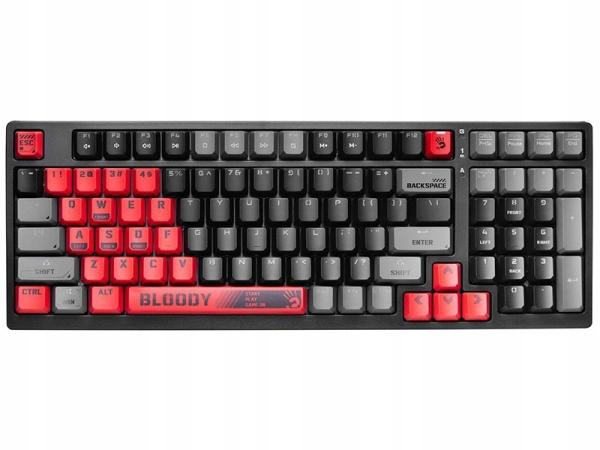 A4tech Bloody Klávesnice S98 Sports,  herní klávesnice,  mechanická,  drátová,  Red Switch,  CZ/ SK,  Černá1