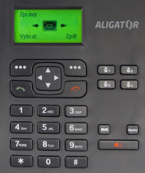 ALIGATOR T100 Stolný telefón na simkartu Black1