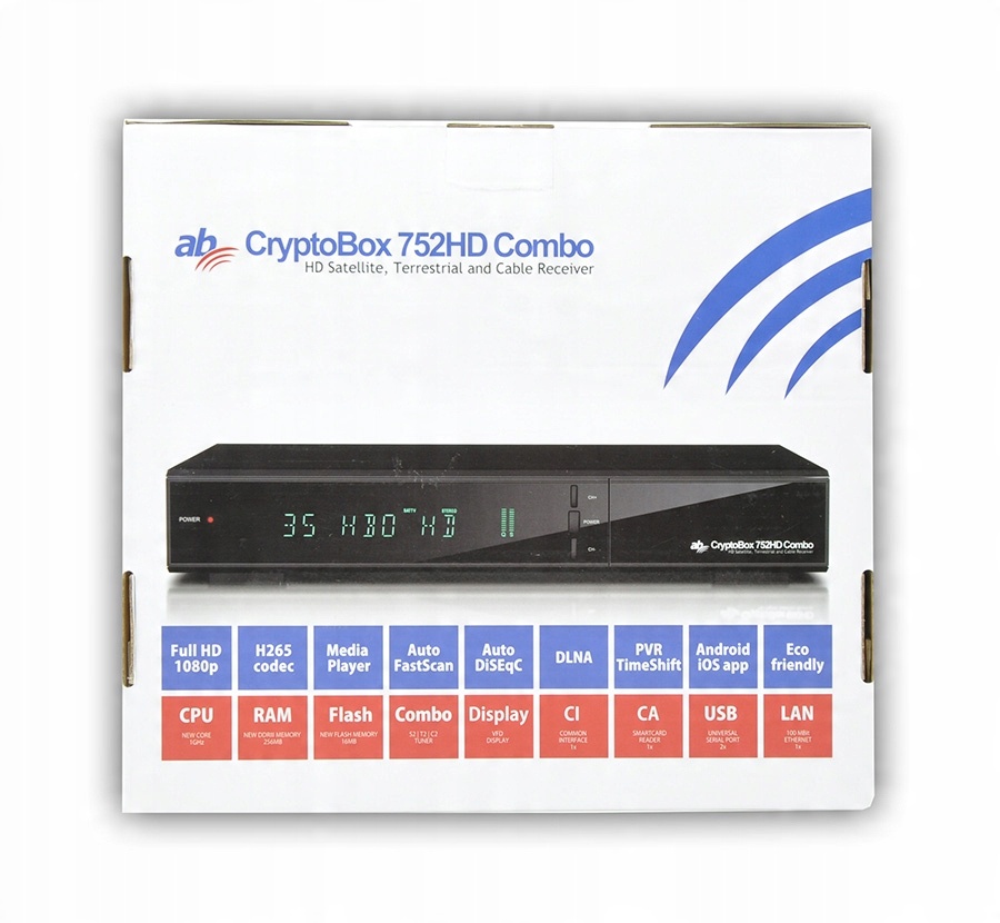 AB Cryptobox 752HD Combo DVB-T2/ S2/ C4 