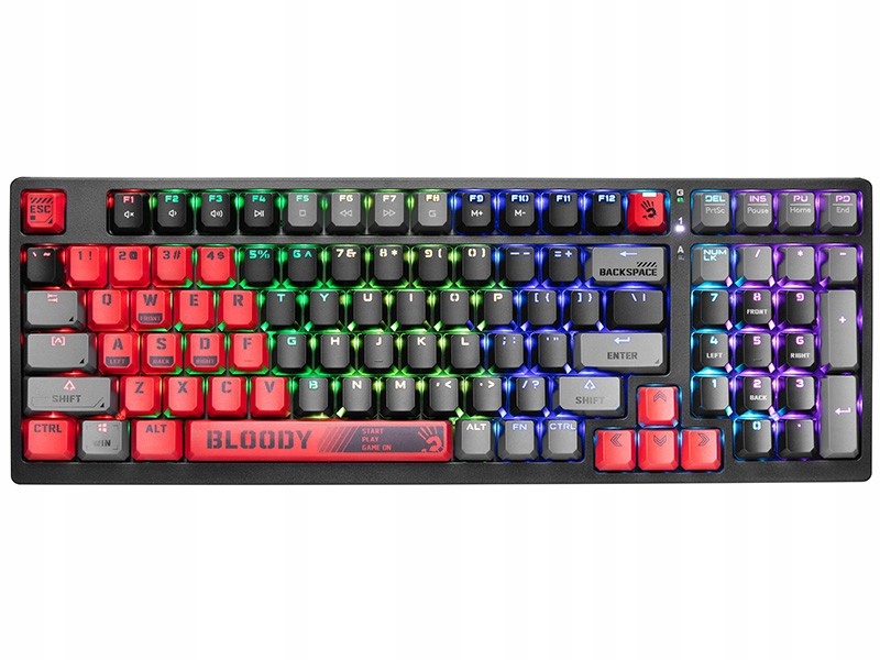 A4tech Bloody Klávesnice S98 Sports,  herní klávesnice,  mechanická,  drátová,  Red Switch,  CZ/ SK,  Černá0 