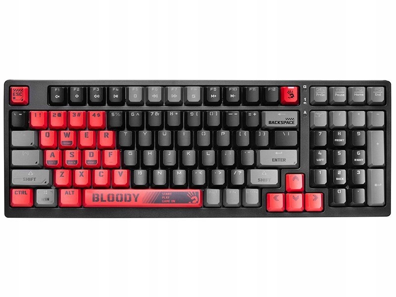 A4tech Bloody Klávesnice S98 Sports,  herní klávesnice,  mechanická,  drátová,  Red Switch,  CZ/ SK,  Černá1 