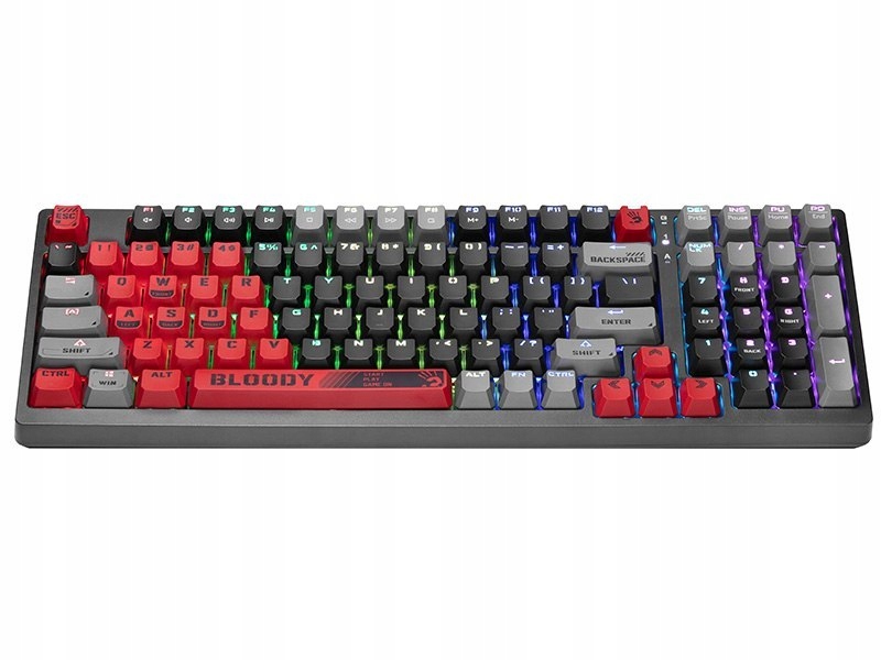 A4tech Bloody Klávesnice S98 Sports,  herní klávesnice,  mechanická,  drátová,  Red Switch,  CZ/ SK,  Černá2 