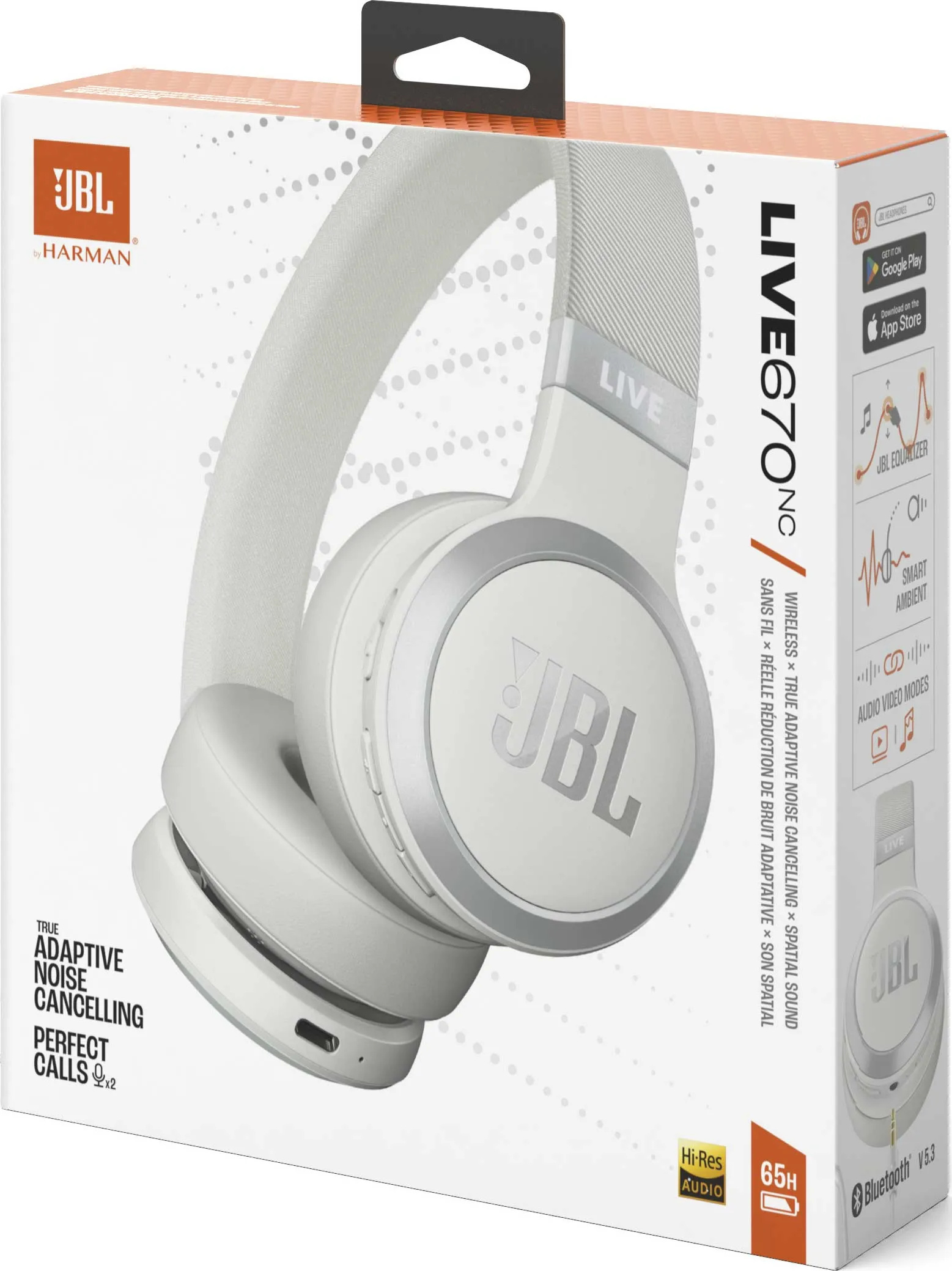 JBL Live 670NC, biele1 