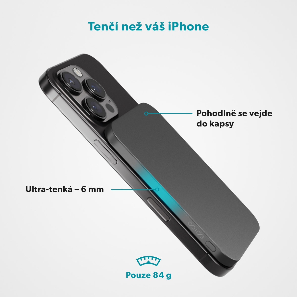 Epico 3000mAh Alu Mag+ PowerBanka EM31 - šedá1 