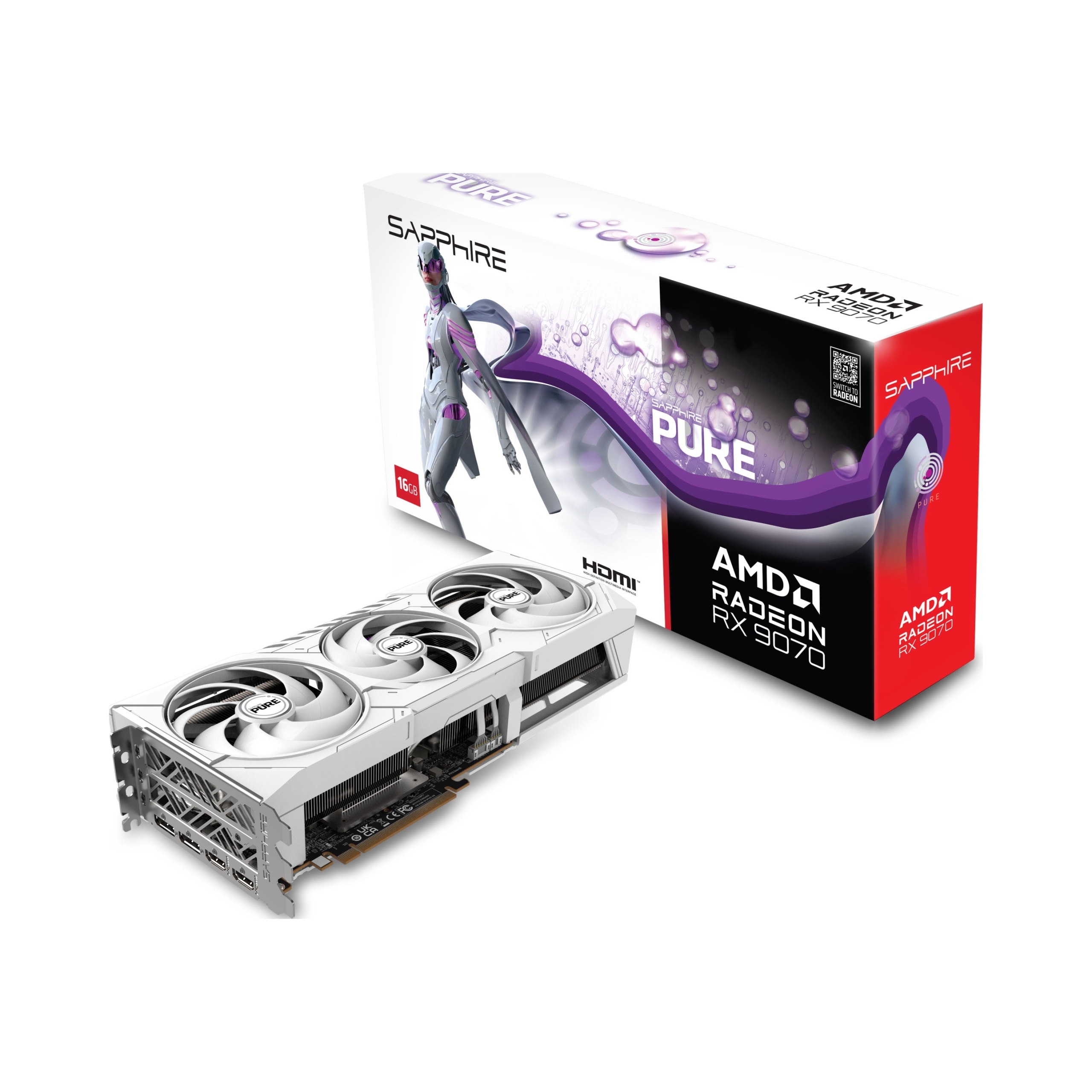 SAPPHIRE PURE AMD Radeon RX 9070/ 16GB/ GDDR60 