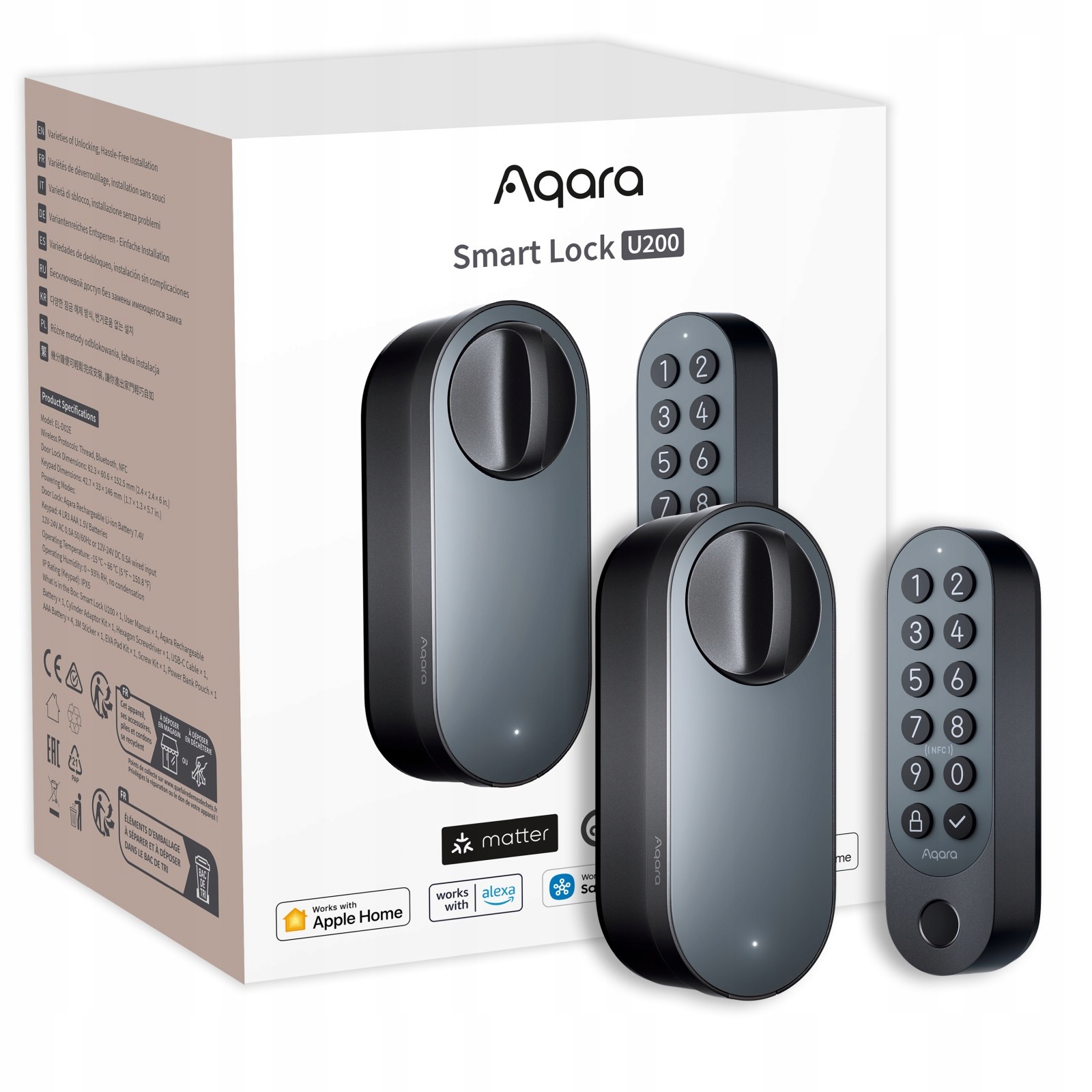Aqara Smart Home zámok dverí U200 čierny0 