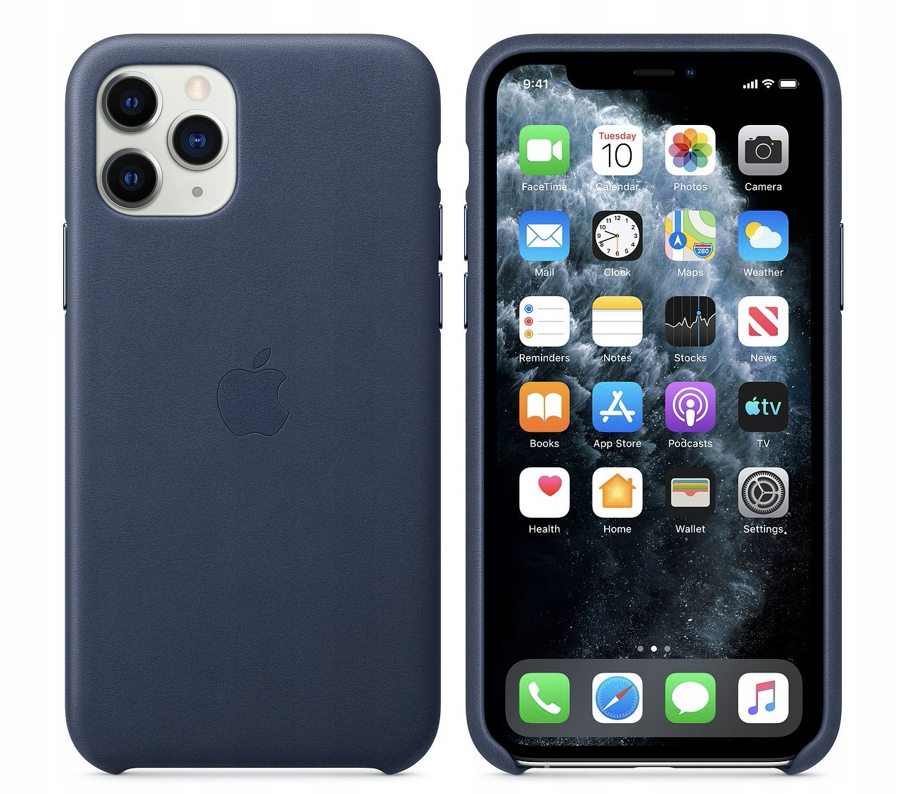 Puzdro iPhone XS Max Leather Case Midnight Blue1 