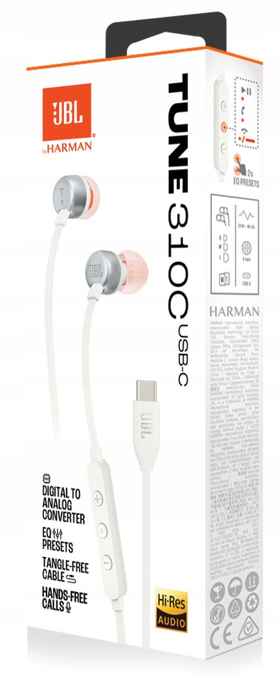 Sluchadla JBL TUNE 310 USB-C Biele3 