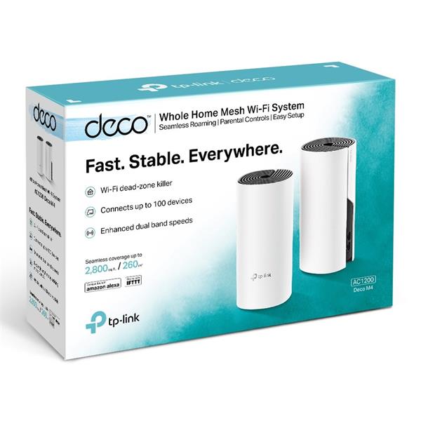 AC1200 Whole Home Mesh Wi-Fi System SPEED: 300 Mbps at 2.4 GHz + 867 Mbps at 5 GHz SEPC: 2× Internal Antennas, 2× Gigabi 